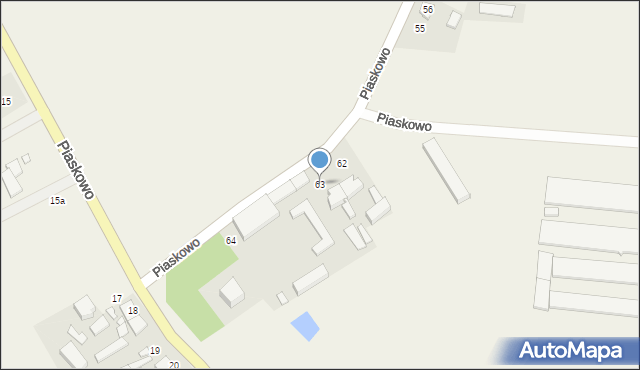 Piaskowo, Piaskowo, 63, mapa Piaskowo