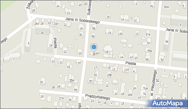 Piastów, Piasta, 18, mapa Piastów