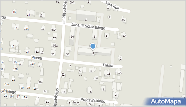 Piastów, Piasta, 4, mapa Piastów