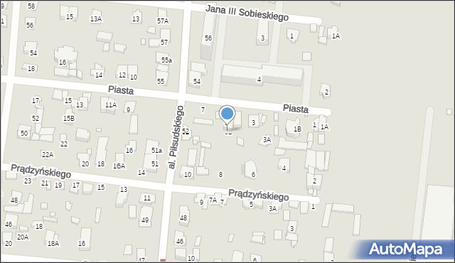 Piastów, Piasta, 5B, mapa Piastów