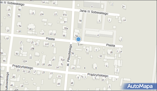 Piastów, Piasta, 7, mapa Piastów