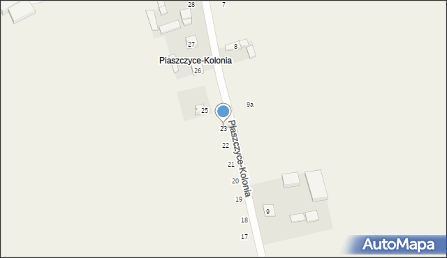 Piaszczyce, Piaszczyce-Kolonia, 23, mapa Piaszczyce