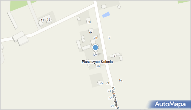 Piaszczyce, Piaszczyce-Kolonia, 27, mapa Piaszczyce