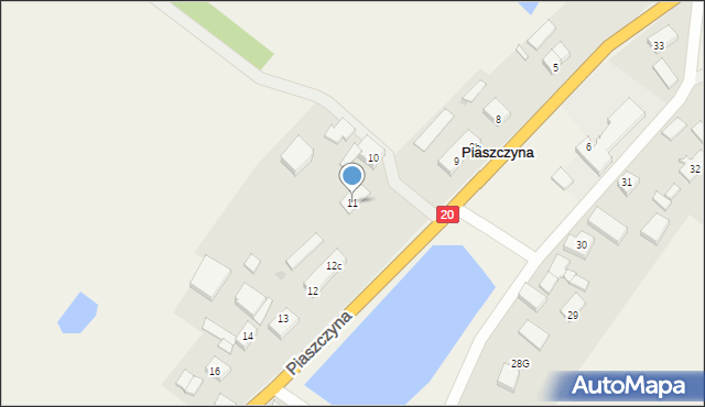 Piaszczyna, Piaszczyna, 11, mapa Piaszczyna