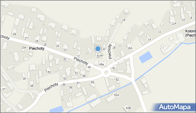 Piechoty, Piechoty, 21, mapa Piechoty