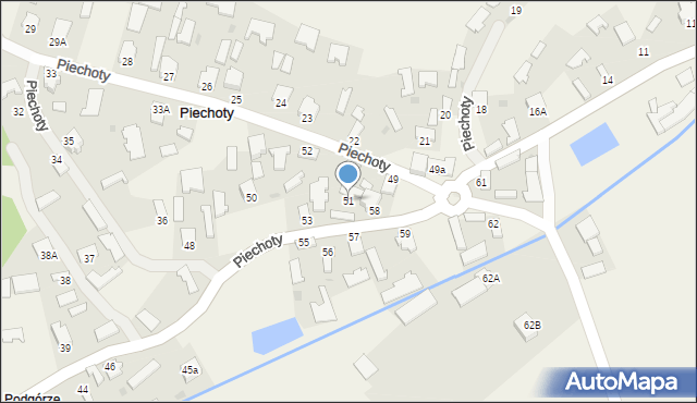 Piechoty, Piechoty, 51, mapa Piechoty