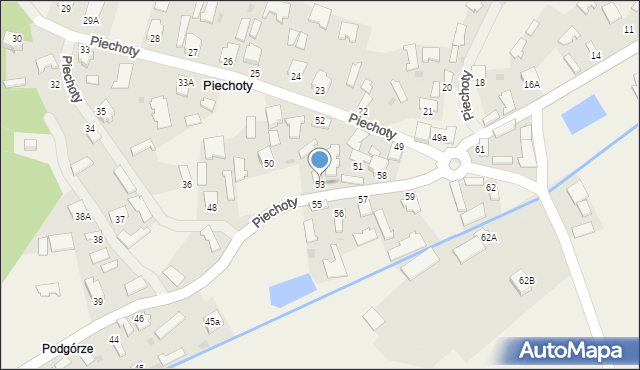 Piechoty, Piechoty, 53, mapa Piechoty