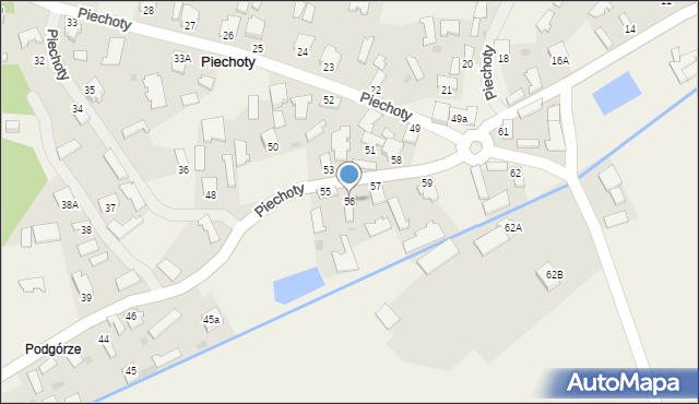 Piechoty, Piechoty, 56, mapa Piechoty