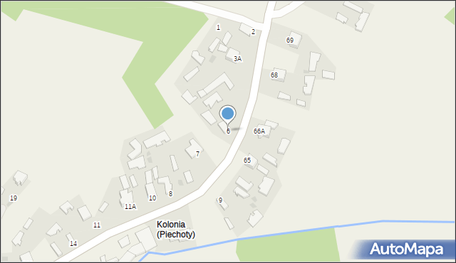 Piechoty, Piechoty, 6, mapa Piechoty