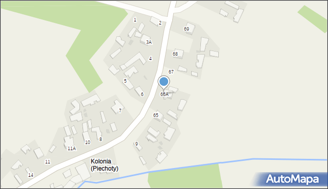 Piechoty, Piechoty, 66A, mapa Piechoty