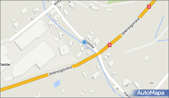 Piechowice, Piastów, 1, mapa Piechowice