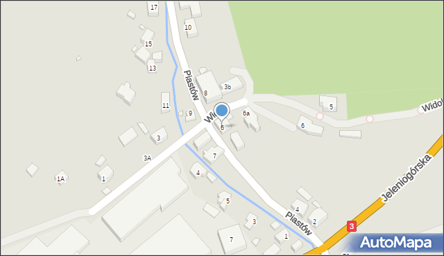 Piechowice, Piastów, 6, mapa Piechowice