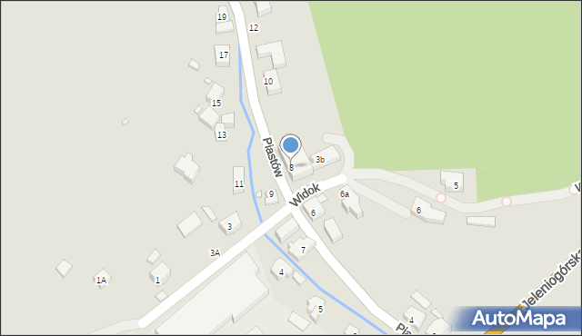 Piechowice, Piastów, 8, mapa Piechowice