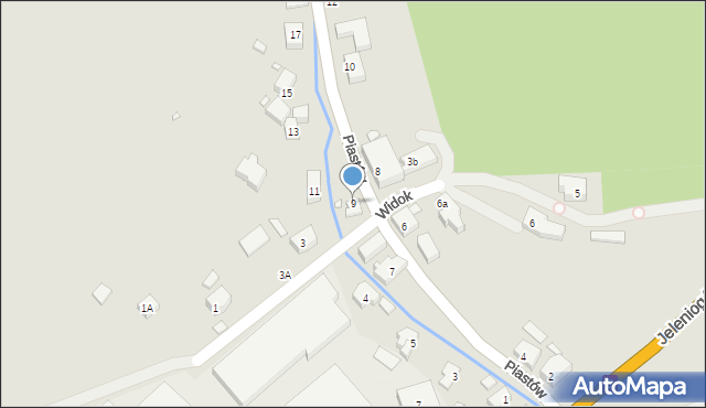 Piechowice, Piastów, 9, mapa Piechowice
