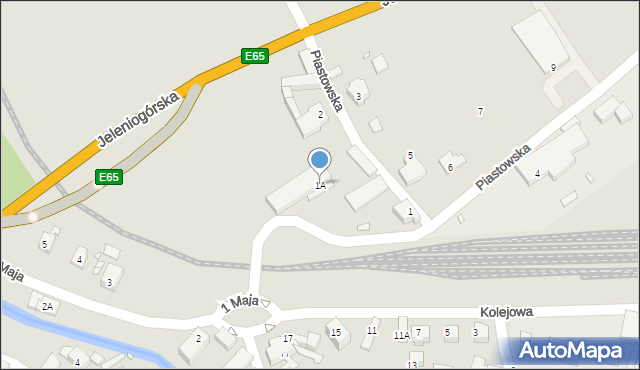 Piechowice, Piastowska, 1A, mapa Piechowice