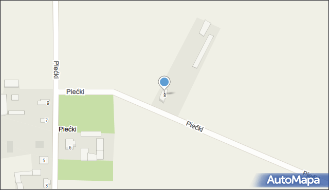 Piećki, Piećki, 8, mapa Piećki