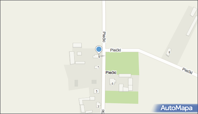 Piećki, Piećki, 9, mapa Piećki