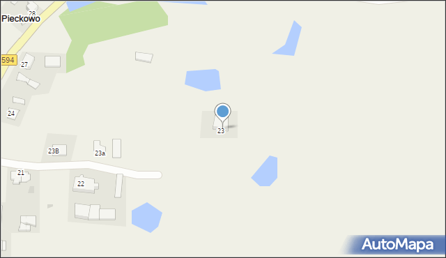 Pieckowo, Pieckowo, 23/1, mapa Pieckowo