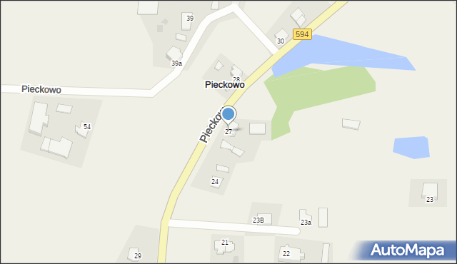 Pieckowo, Pieckowo, 27, mapa Pieckowo