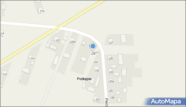 Pieczonogi, Pieczonogi, 106, mapa Pieczonogi