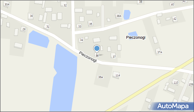 Pieczonogi, Pieczonogi, 36, mapa Pieczonogi