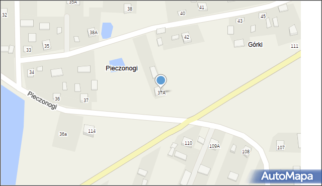 Pieczonogi, Pieczonogi, 37A, mapa Pieczonogi