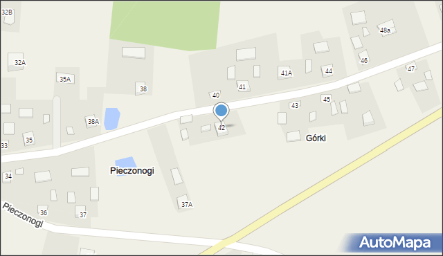 Pieczonogi, Pieczonogi, 42, mapa Pieczonogi