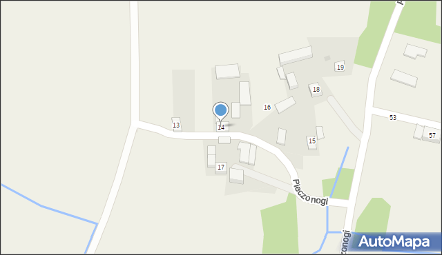 Pieczonogi, Pieczonogi, 14, mapa Pieczonogi