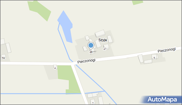 Pieczonogi, Pieczonogi, 48, mapa Pieczonogi