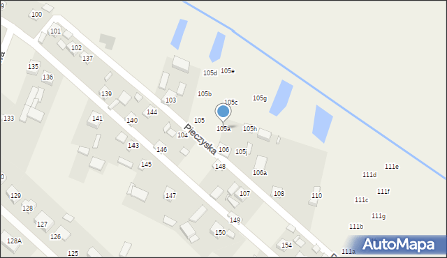 Pieczyska, Pieczyska, 105a, mapa Pieczyska