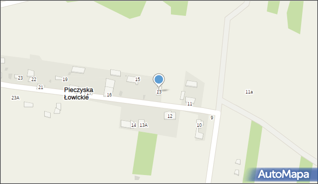 Pieczyska Łowickie, Pieczyska Łowickie, 13, mapa Pieczyska Łowickie