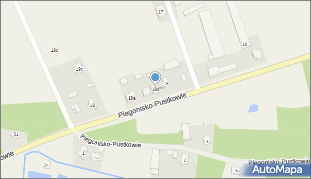 Piegonisko-Pustkowie, Piegonisko-Pustkowie, 18a, mapa Piegonisko-Pustkowie