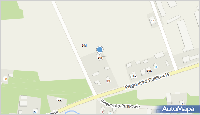 Piegonisko-Pustkowie, Piegonisko-Pustkowie, 19c, mapa Piegonisko-Pustkowie