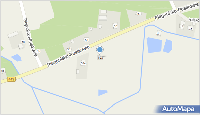 Piegonisko-Pustkowie, Piegonisko-Pustkowie, 52a, mapa Piegonisko-Pustkowie