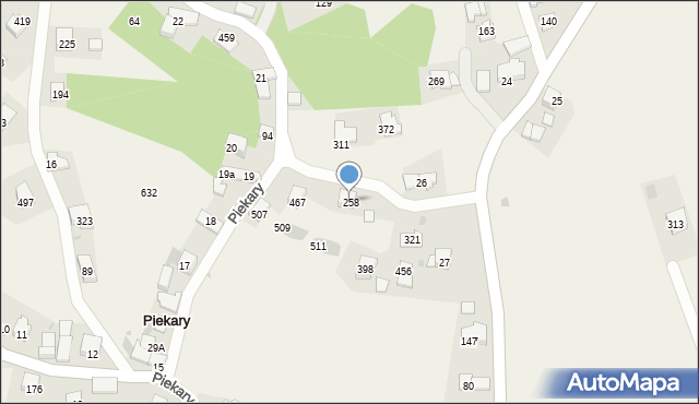 Piekary, Piekary, 258, mapa Piekary
