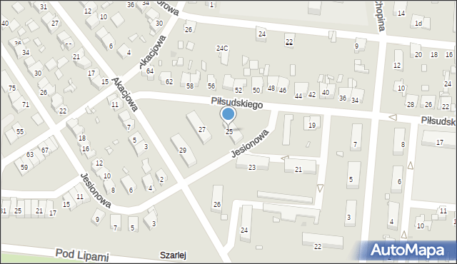 Piekary Śląskie, Piłsudskiego Józefa, marsz., 25, mapa Piekary Śląskie