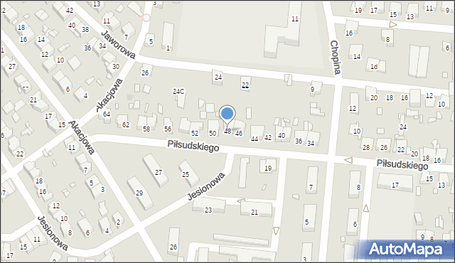 Piekary Śląskie, Piłsudskiego Józefa, marsz., 48, mapa Piekary Śląskie