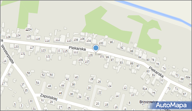 Piekary Śląskie, Piekarska, 103, mapa Piekary Śląskie