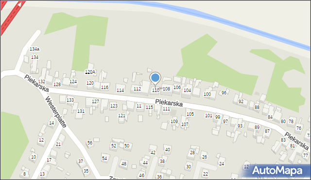 Piekary Śląskie, Piekarska, 110, mapa Piekary Śląskie