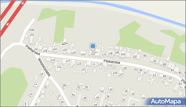 Piekary Śląskie, Piekarska, 112, mapa Piekary Śląskie