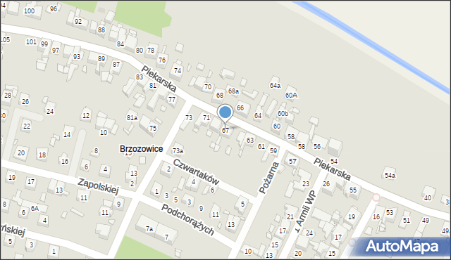 Piekary Śląskie, Piekarska, 67, mapa Piekary Śląskie