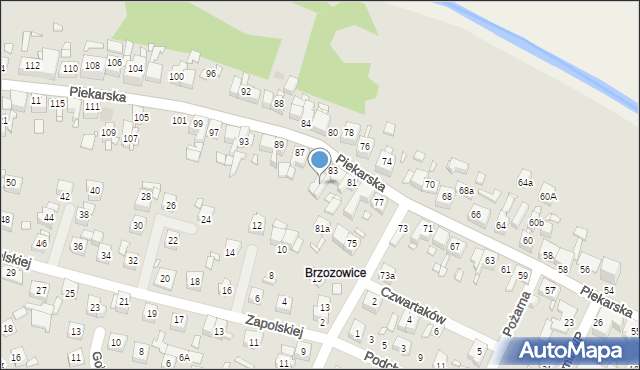 Piekary Śląskie, Piekarska, 85, mapa Piekary Śląskie