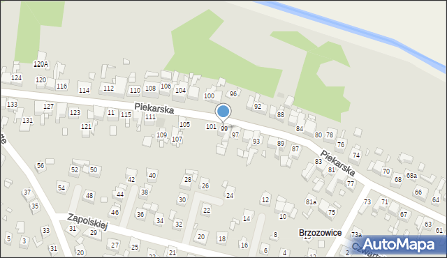 Piekary Śląskie, Piekarska, 99, mapa Piekary Śląskie
