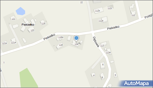 Piekiełko, Piekiełko, 114, mapa Piekiełko