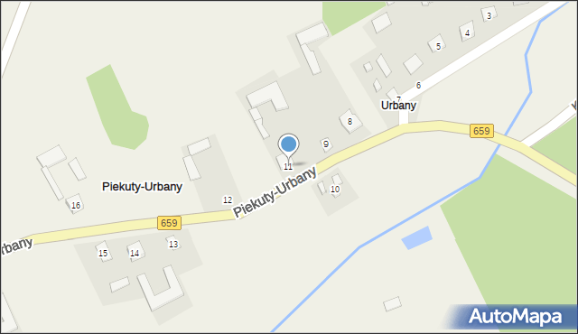 Piekuty-Urbany, Piekuty-Urbany, 11, mapa Piekuty-Urbany