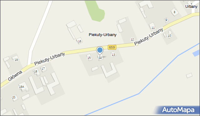 Piekuty-Urbany, Piekuty-Urbany, 14, mapa Piekuty-Urbany