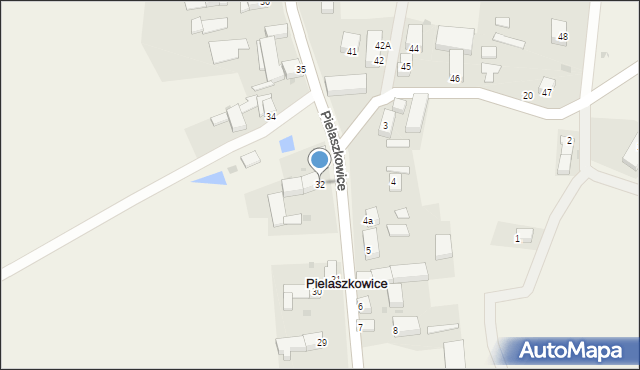 Pielaszkowice, Pielaszkowice, 32, mapa Pielaszkowice