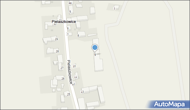 Pielaszkowice, Pielaszkowice, 9, mapa Pielaszkowice