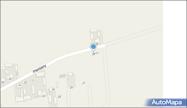 Pieniany, Pieniany, 29, mapa Pieniany