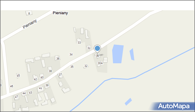 Pieniany, Pieniany, 30, mapa Pieniany